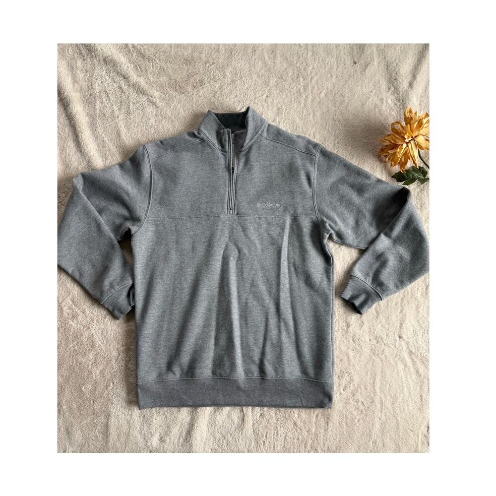 Columbia Gray Pullover 1/4 Zip Size M